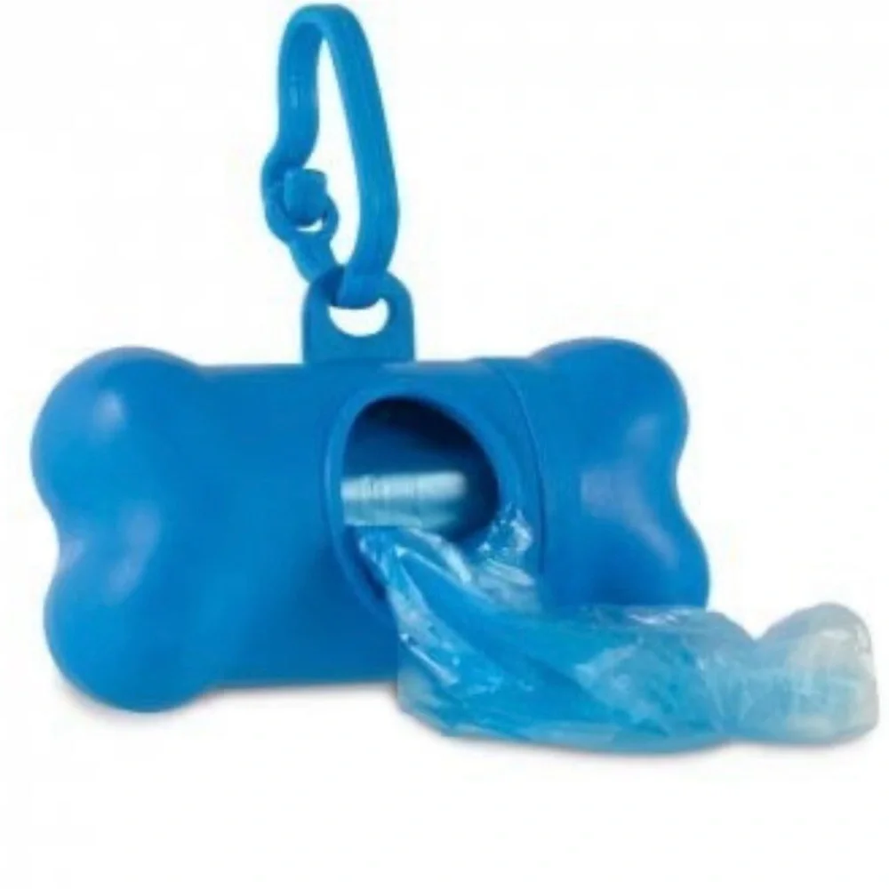 “Bone Dog Poo Dispenser” Disposable Pet Puppy Paw Print Poop Waste Sack Bag Roll